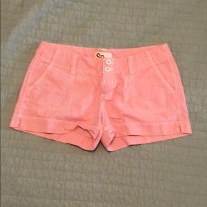 Red and white striped shorts